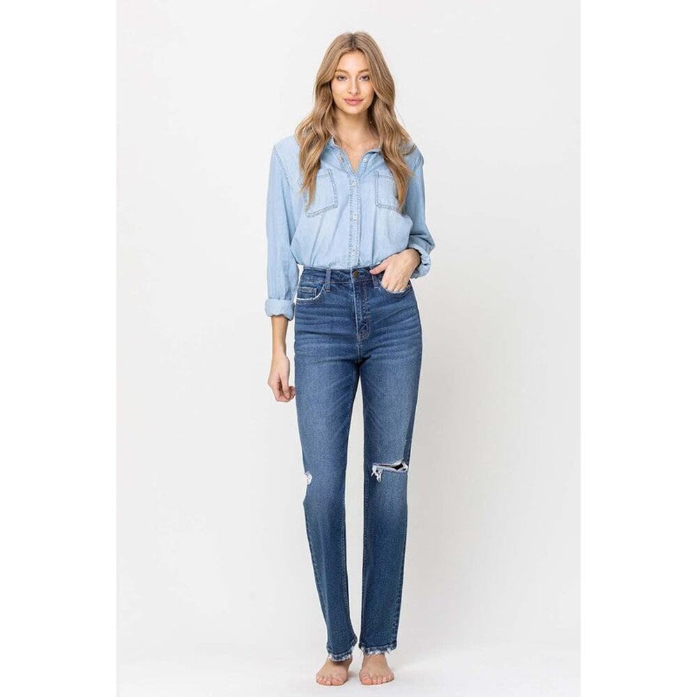 Flying Monkey Super High Rise Straight Leg Jeans - F4120 - Size 24 - Picture 5 of 13